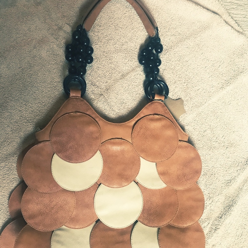 Handbag, light brown and nude